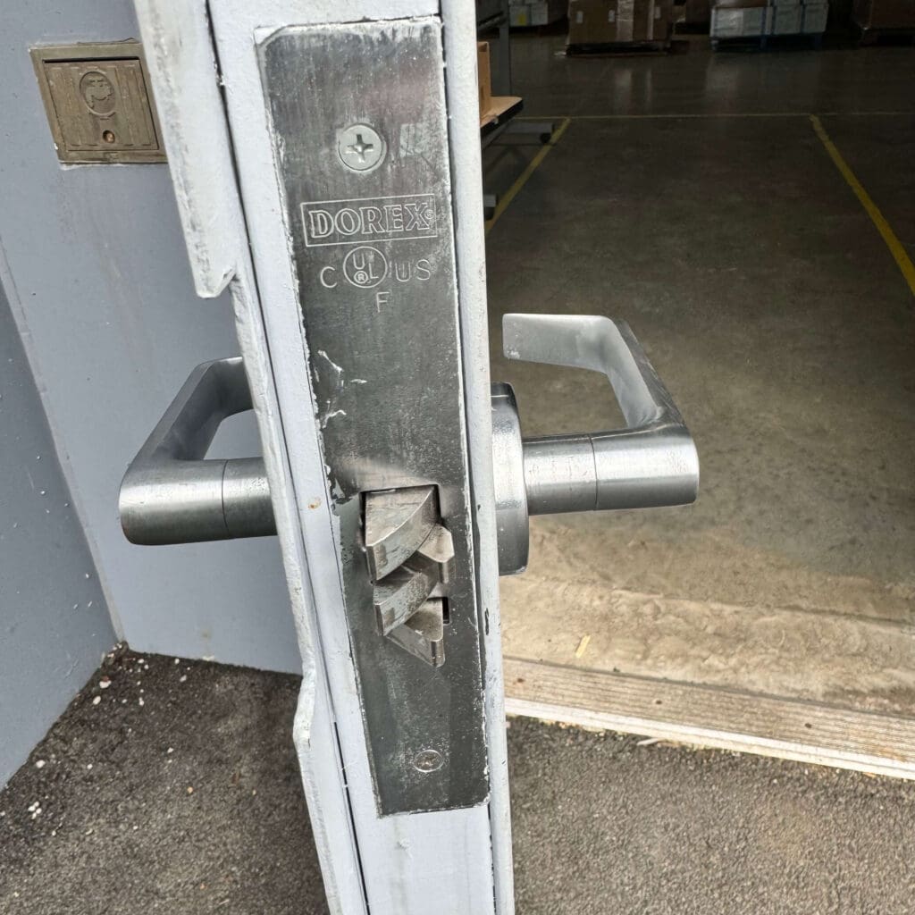 A partially open door